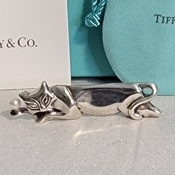 Vintage TIFFANY & CO. Sterling Silver Cat Pin - Picture 7 of 7